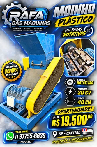 Moinho para plástico rotativo boca 40 cm
