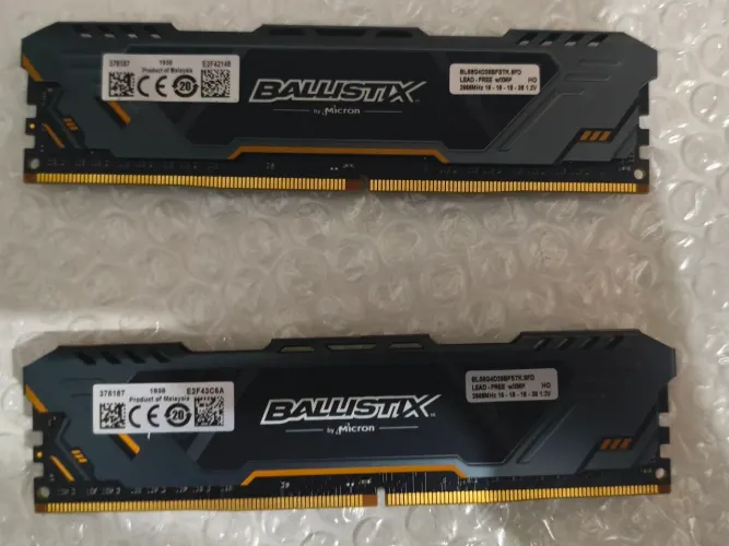 Memória RAM DDR4 4 16GB(2x8) 2666Mhz Micron Ballistix