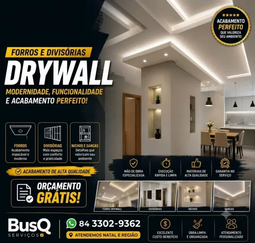 Divisórias e Forro Drywall em Natal | Instalação Profissional