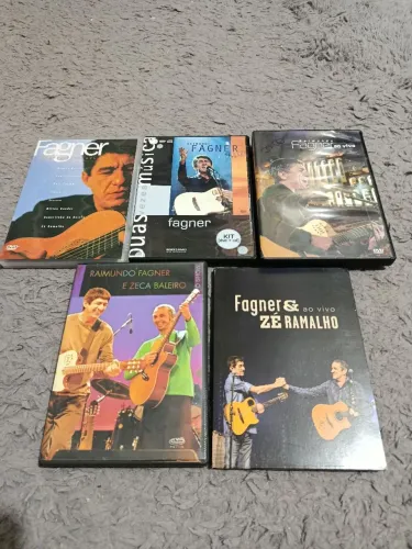 DVD lote Raimundo Fagner (5 DVDs) Zeca Baleiro, Zé Ramalho