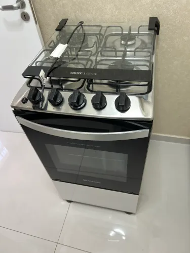Fogão branco 4 bocas Brastemp