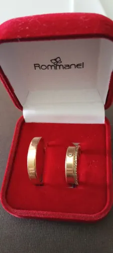 ALIANÇA DE CASAMENTO E NOIVADO (par) BANHADA A OURO 18K ROMMANEL 