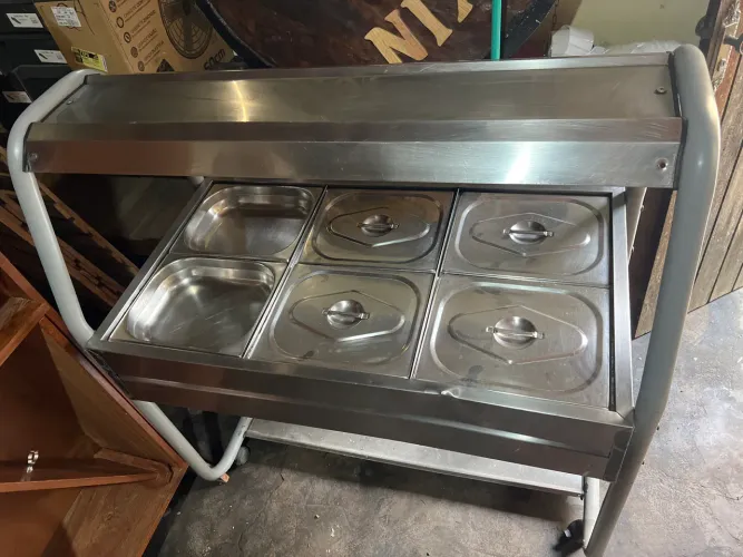 Estufa de alimento Pista quente de self service banho Maria 6 Cubas 