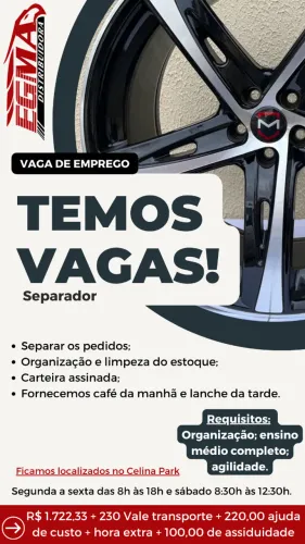 Vaga para separador de pedidos