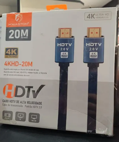 Cabo Hdmi 20 Metros 4k Hmaston - Cabo Hdtv Alta Velocidade -Loja Coimbra Computadores