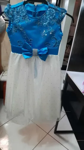 Vestido infantil chique azul