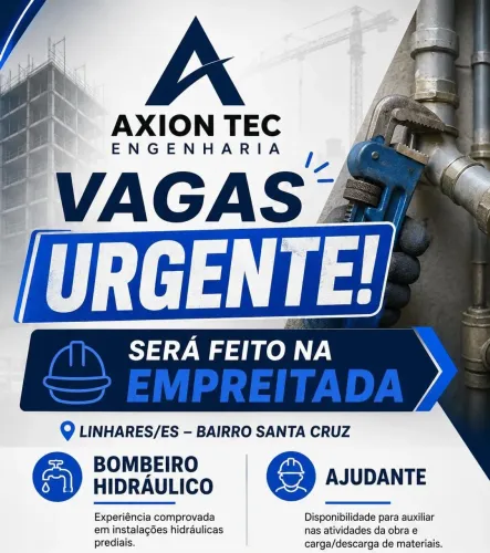 Procura Bombeiro Hidráulico, Ajudante de obras
