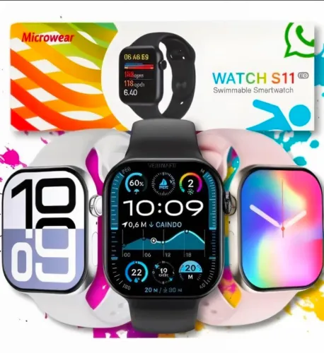 ? Smartwatch Microwear S11 Pro 47 mm - Moderno, completo e cheio de estilo!