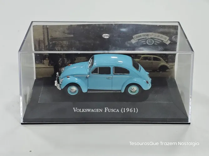 Coleção Carros Inesquecíveis Do Brasil - Volskwagen Fusca 61 Azul 
