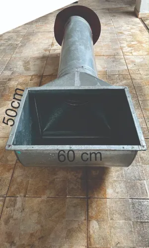 Duto e Bota De Transição Galvanizado Industrial 50cm Diâmetro.