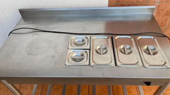 Bancada Aquecida em Aço Inox Para Molhos e Alimentos + Espaço de Montagem