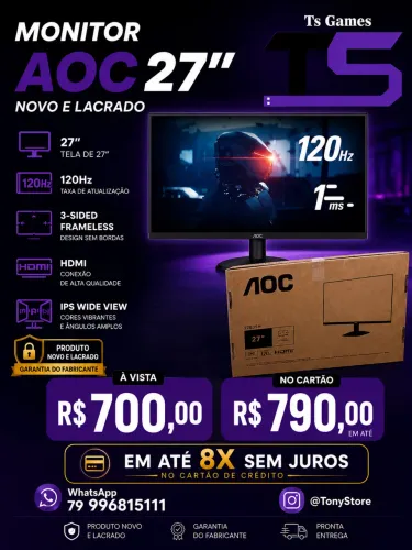 Monitor gaming Aoc 27 Polegadas lacrado
