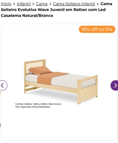 Cama solteiro infantil CASATEMA