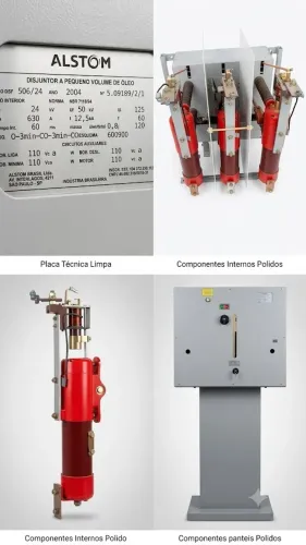 Disjuntor de Média Tensão PVO Alstom 24kV / 630A - Modelo DSF 506/24 Cabine Primaria