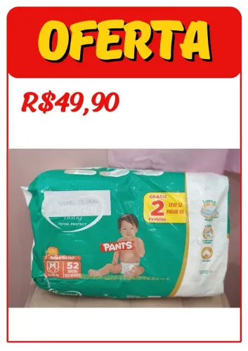 Fralda Descartável personal shortinho M,  52 unidades 