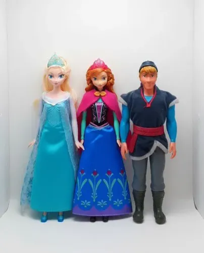 Bonecos Frozen Originais Disney 2015 - Trio completo (sem caixa) 