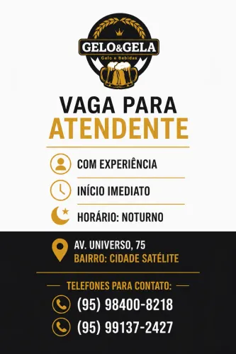 Vaga de atendente 