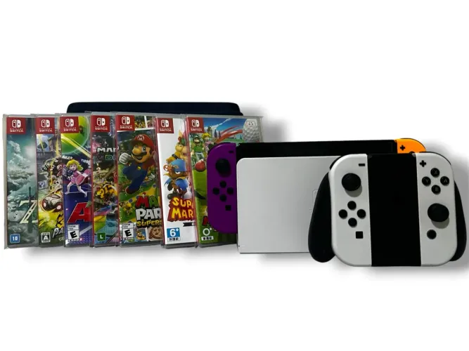 Nintendo Switch + 1 par de joycon + 6 Jogos