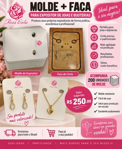 MOLDE + FACA PARA EXPOSITOR DE JOIAS E BIJUTERIAS