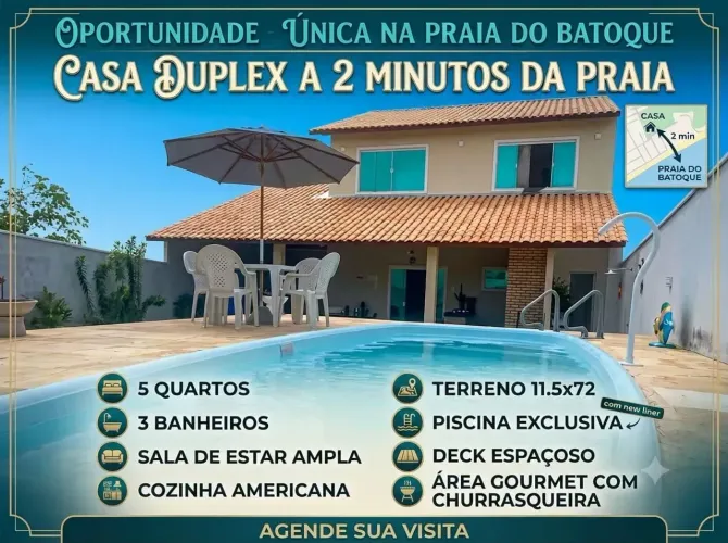 Linda casa de praia para venda 828m2 com 5 quartos na Praia do Batoque - Aquiraz - CE