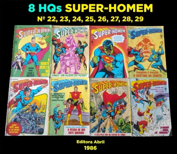  8 HQs Super-Homem (Ed. Abril 1986) - Nº 22 ao 29 - Ótimo Estado