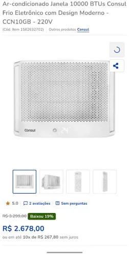 Ar condicionado Consul 7500 btu