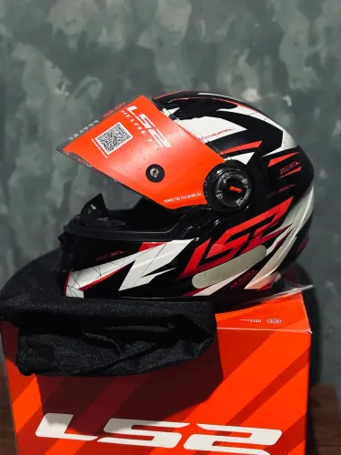 CAPACETE LS2 DRAZE PRETO/VERMELHO/BRANCO