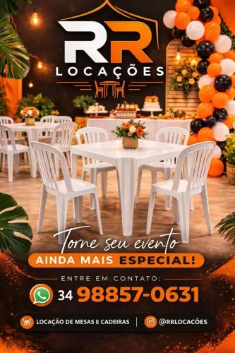 Aluguel de mesas, cadeiras, forros,  Pegue e monte.