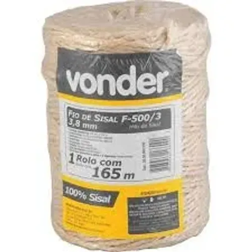 Corda Sisal Monofilamento 3,8mm com 165m até 105kg Vonder