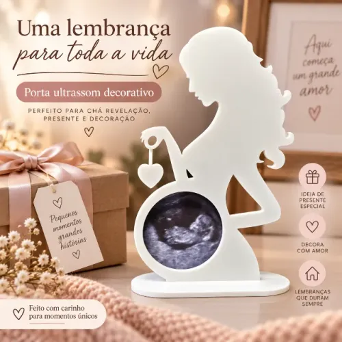 Porta Ultrassom Gestante Decorativo - Lembrança da Gravidez