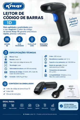 Vendo leitor de código de barras