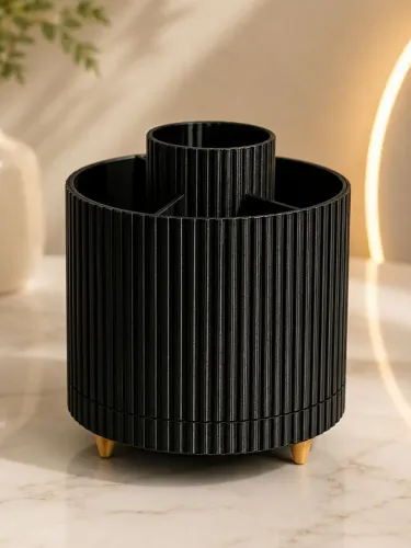 Suporte giratório para pincéis de maquiagem
