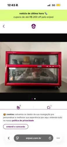 Adega Climatizada Digital para Garrafas de Vinho Tocave T8D Digital Vermelha 110V