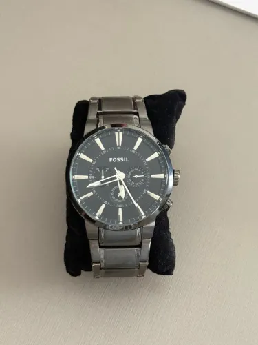relógio fossil dress chronograph fs4358 cinza