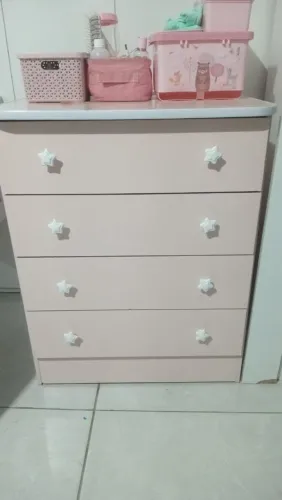 Cômoda de bebê Rosa bebê
