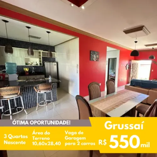 FIT - Casa Linear (Grussaí) - Nascente - 3 Quartos (sendo 1 suíte)