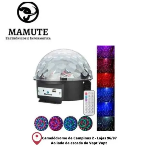 Globo Bola Maluca Led Magic Cristal Rgb Pen Drive