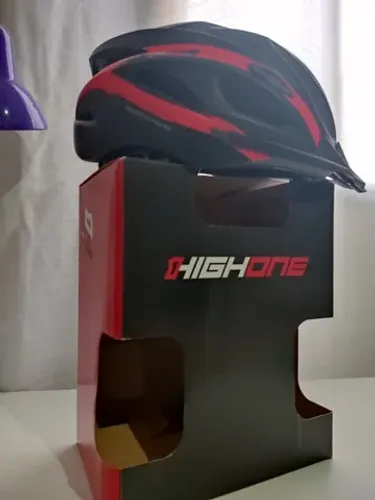 capacete bicicleta highone mtb win preto e vermelho 