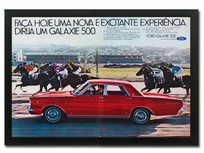 Ford Galaxie - Quadro decorativo com propaganda original de revista