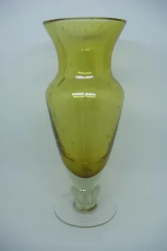 vaso de murano  na cor ambar - novo - na caixa - peça única