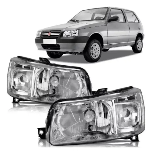 Par Farol Fiat Uno Mille Fire Economy Cromado 2004 Até 2013
