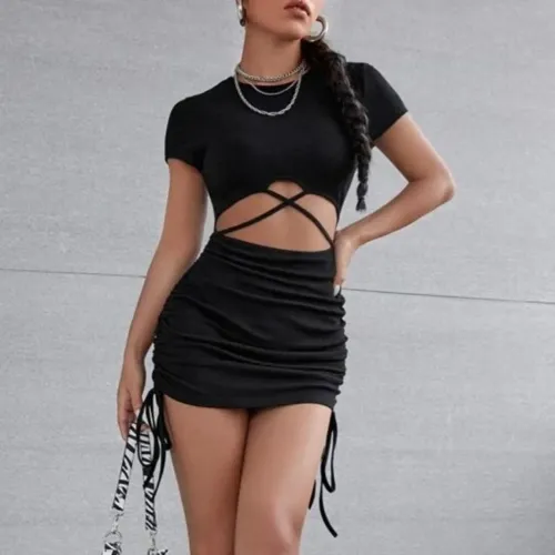 Vestido gringo canelado