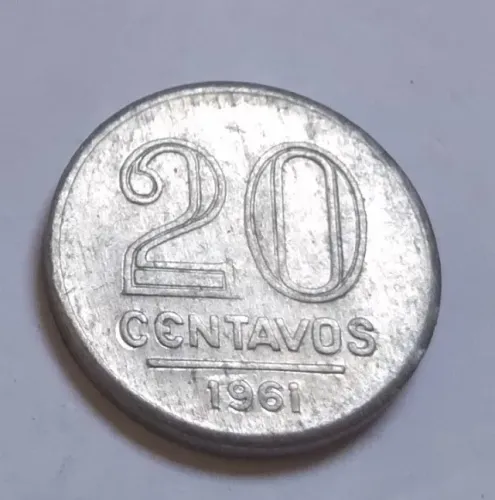 Moeda Antiga Brasileira 20 Centavos 1961 Cruzeiro