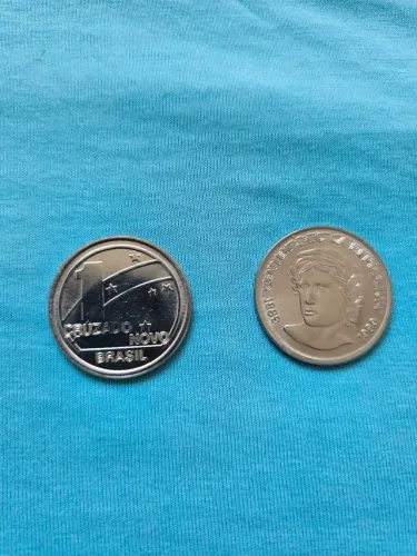 Moeda antiga 1 cruzado novo centenário da República 