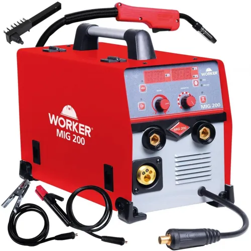 Inversor de Solda 200A Mig Mag Mma Eletrodo Display Digital 220v Worker