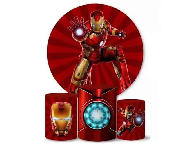 Trio Capas Cilindros + Painel Tema Homem de Ferro 2