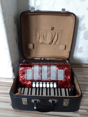   acordeon eslovaco Delicia Arnaldo XIII, 3 de voz, 72 baixos, usado
