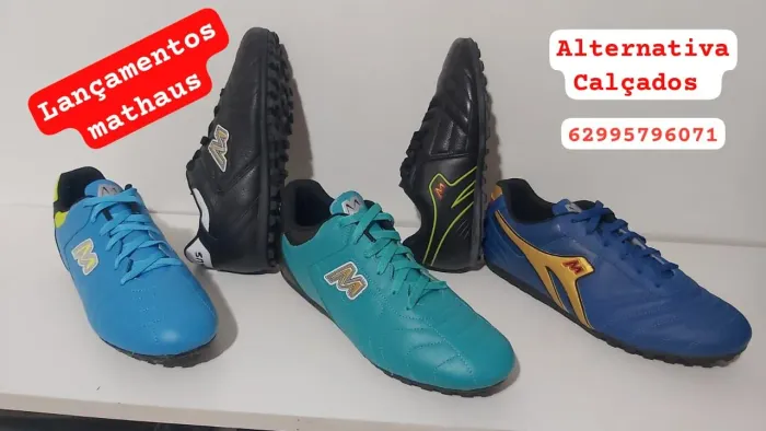 Chuteira mathaus vários modelos e cores tam: 30/31/32/33/34/35/36/37/38/39/40/41/42/43/44 