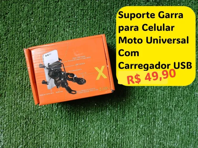 Suporte para celular moto universal com cabo USB