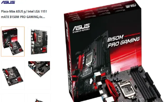 Placa-Mãe ASUS p/ Intel LGA 1151 mATX B150M PRO GAMING